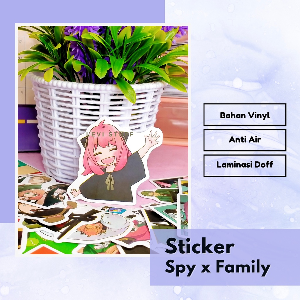 

Sticker Anime Spy x Family Vinyl Doff Anti Air / Sticker Kawai / Lucu / Imut / Gift / Tumblr / Buku / Memo