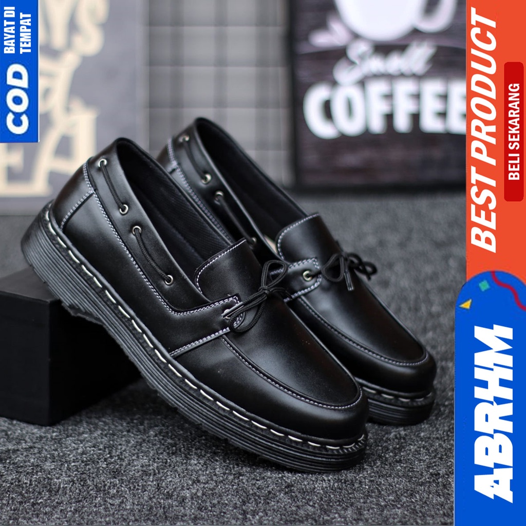 Sepatu Pantofel Formal Docmart low Boots Kerja Hitam Pria Abrhm Arbent