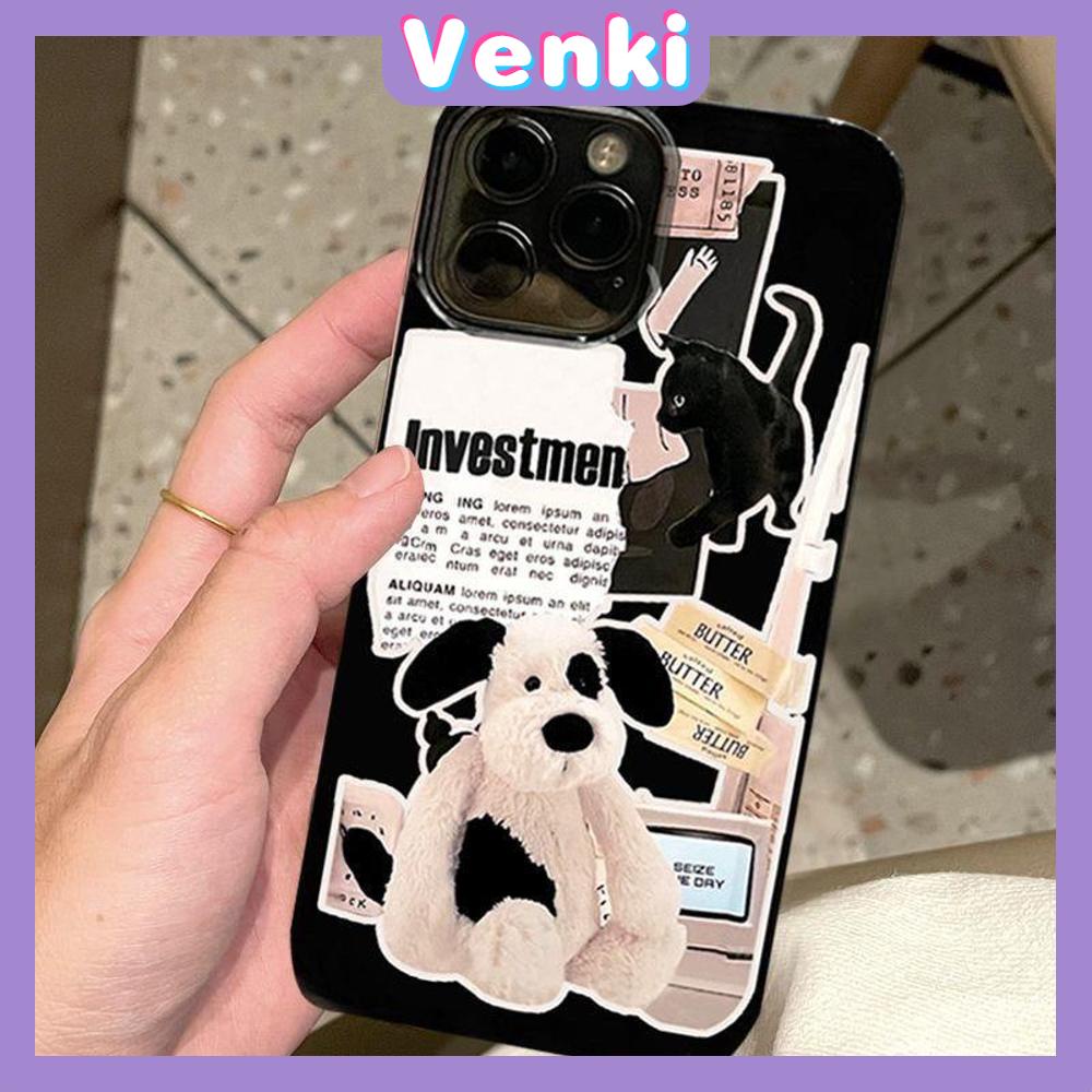 Case iPhone 14 Pro Max TPU Soft Case Sweet Cute Stuffed Dog Glossy Black Candy Case Camera Protection Shockproof For iPhone 14 13 12 11 Plus Pro Max 7 Plus X XR