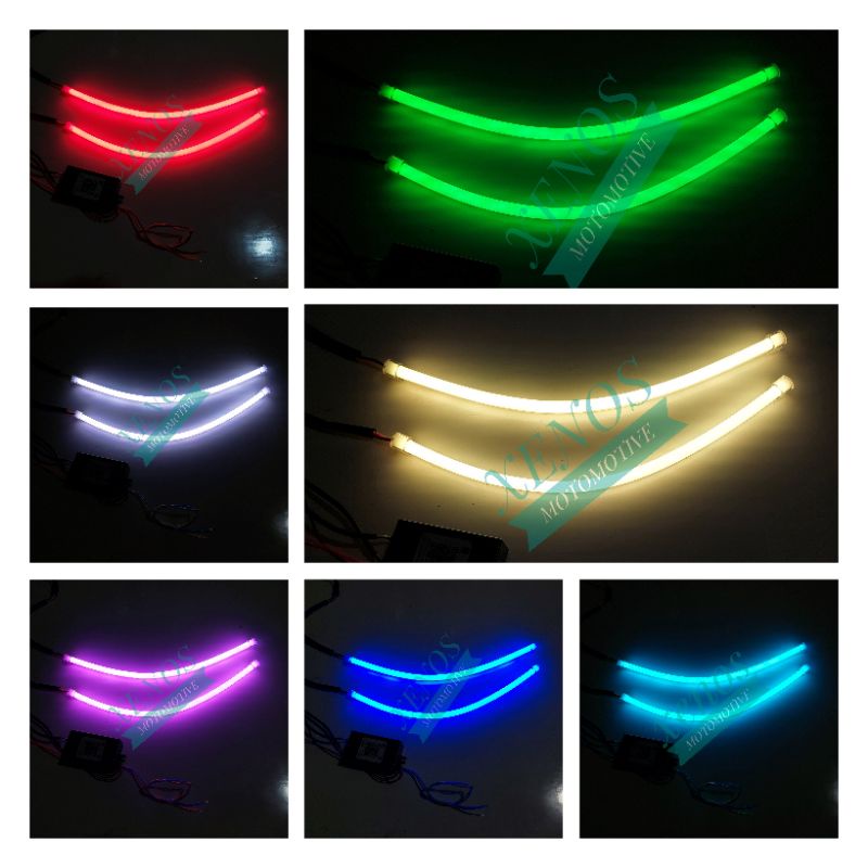 lampu alis RGB 30cm 60cm Bluetooth control lampu alis drl huracan
