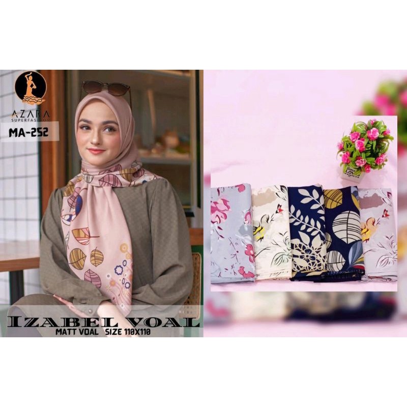 Hijab Jilbab Segiempat by Azara Series Izabel Bahan Voal Ukuran 110cm