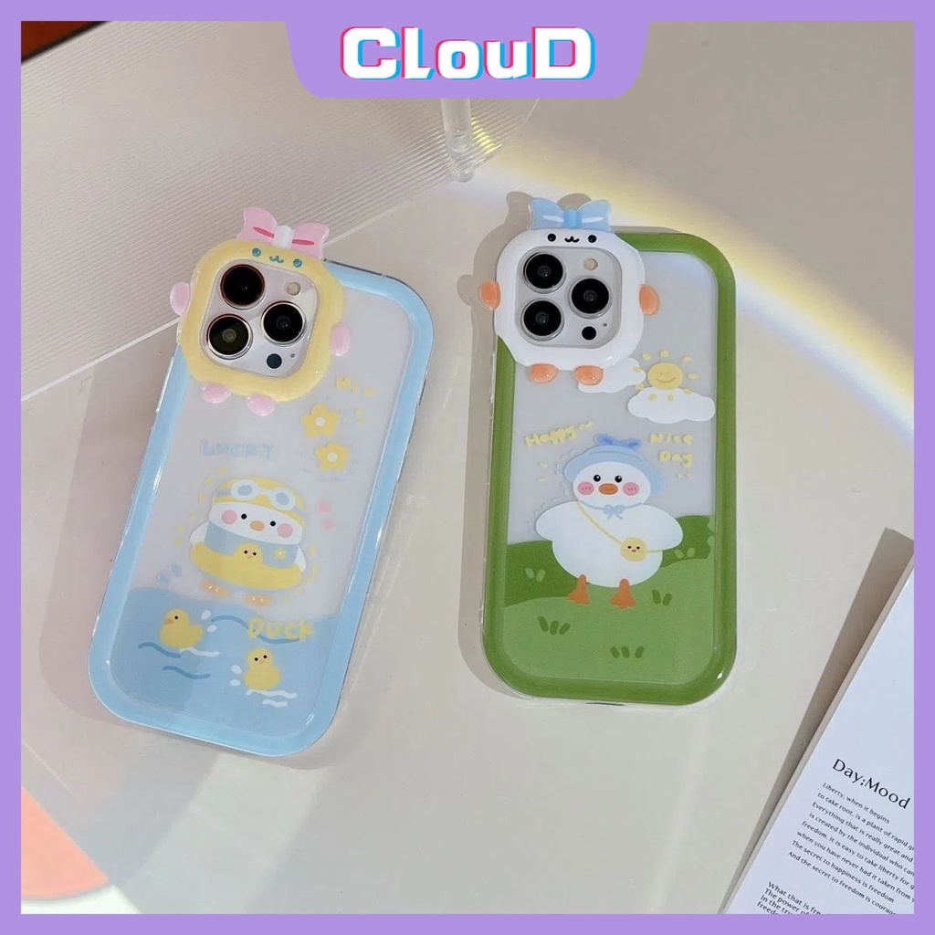 Soft Case Tpu Motif Kartun Bebek 3D Untuk iPhone 11 Pro Max 7 6s 6 8 14 Plus X XR XS Max 13 12 11 14 Pro Max SE 2020