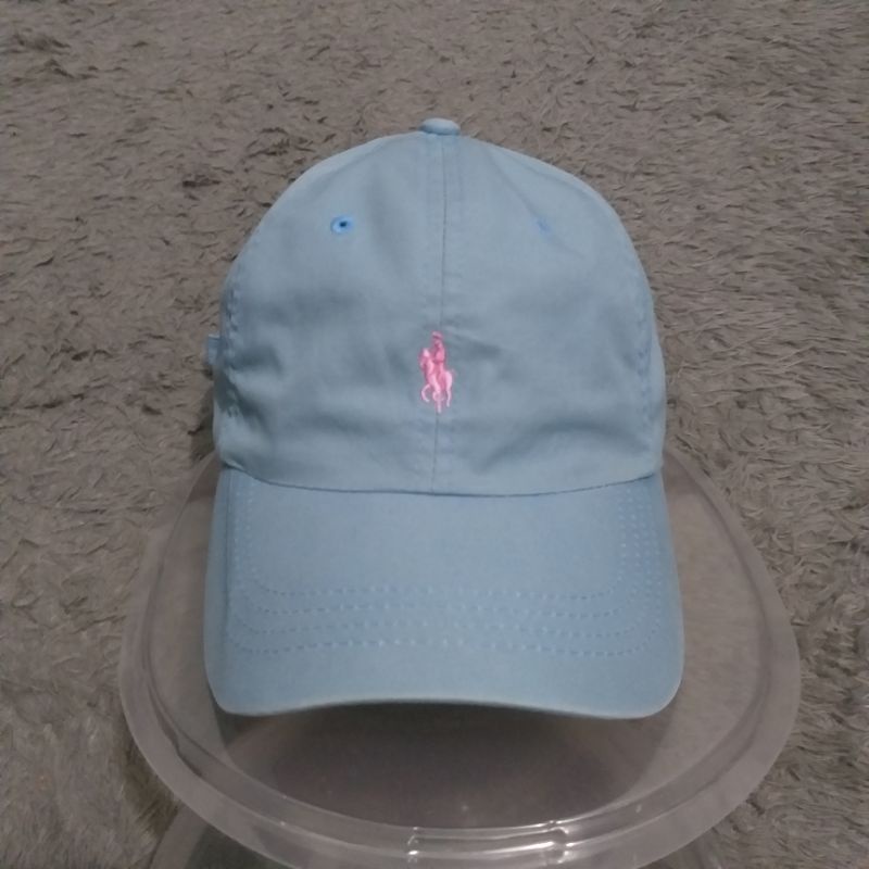 Topi polo original warna biru muda foto sendiri