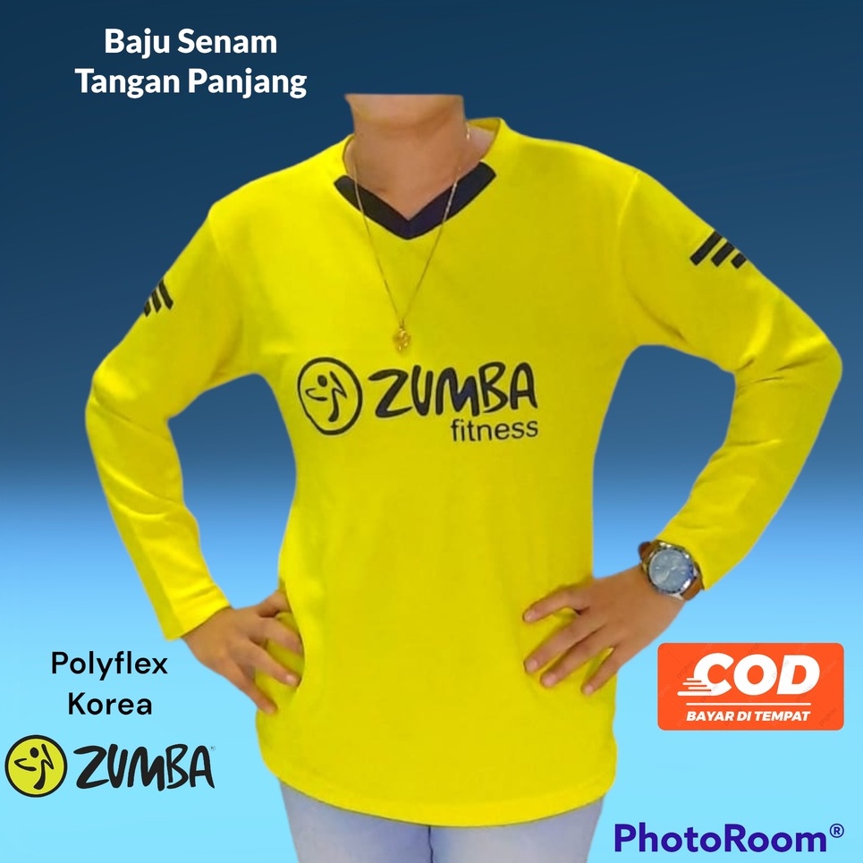 Kaos olahraga lengan panjang wanita baju senam aerobic fittness gym voli lari