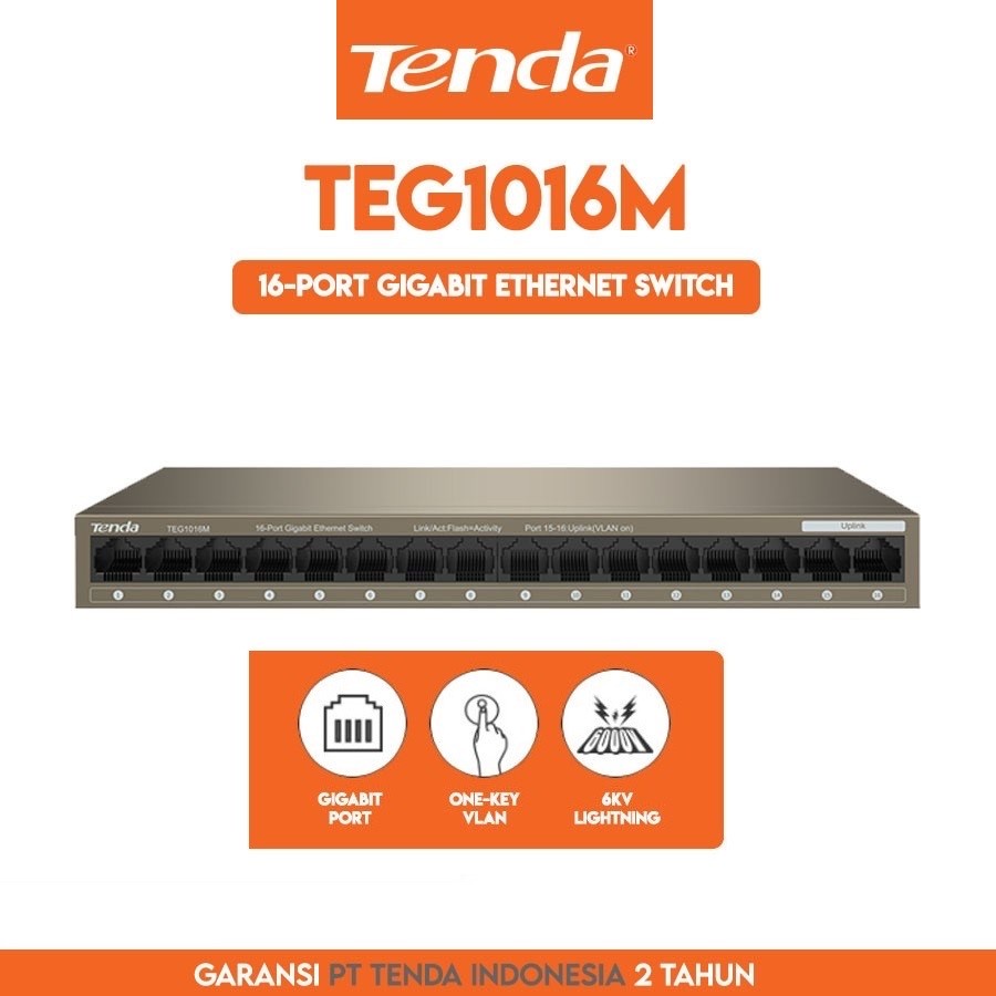 Switch HUB TEG1016M 16-Port Gigabit Ethernet Switch Support VLAN