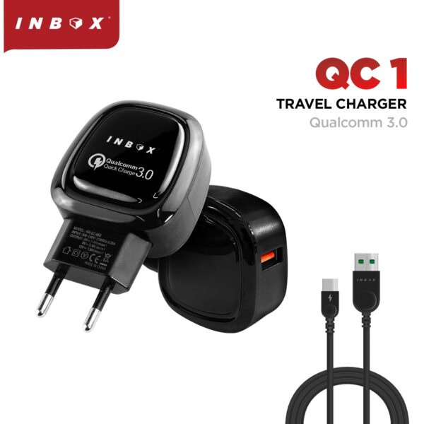 CHARGER INBOX QUALCOMM 3.0 TRAVEL QC-1 TYPE C 3A