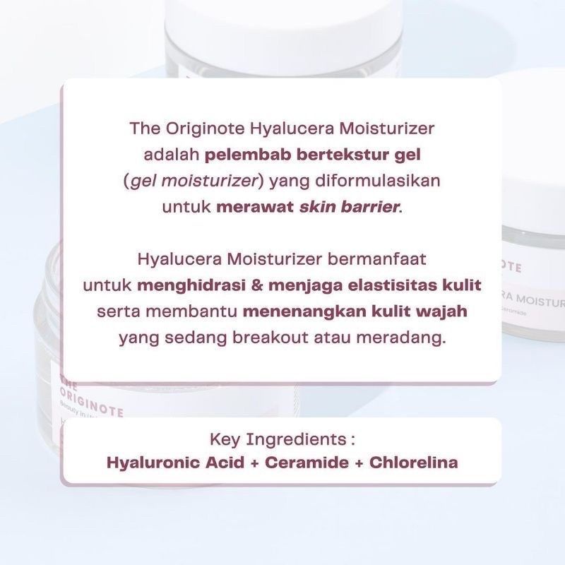 The Originote Hyalucera Moisturizer | Facial Cleanser | Toner | Serum | Sunscreen | Eye Lash | Clay Mask