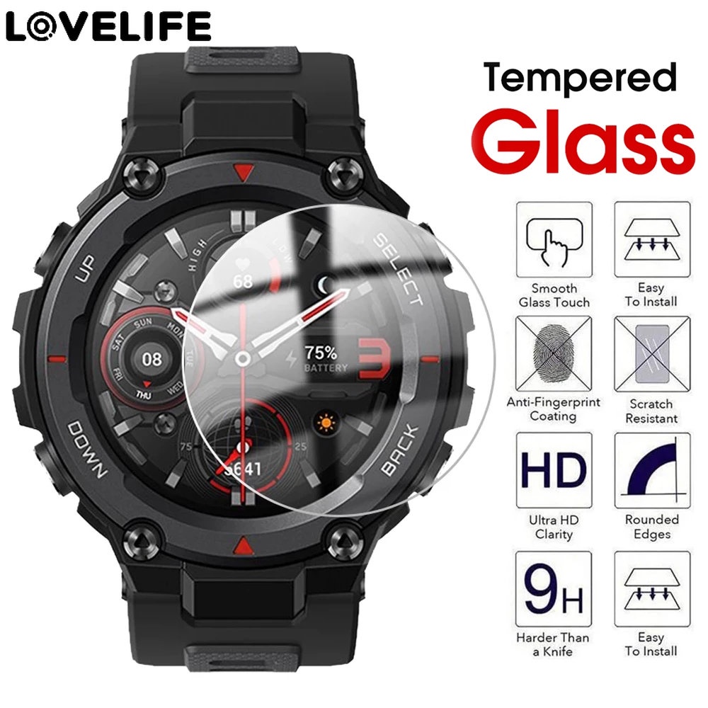 Film Tempered Glass Pelindung Lensa Kamera Smartwatch Amazfit