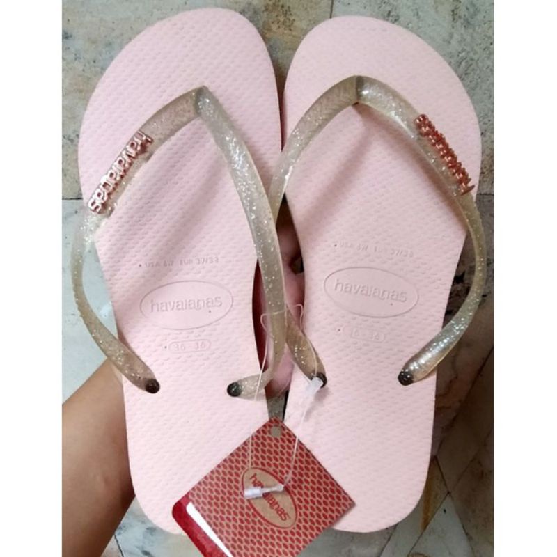 Sandal Wanita Original Havaianas Slim Logo Metalic