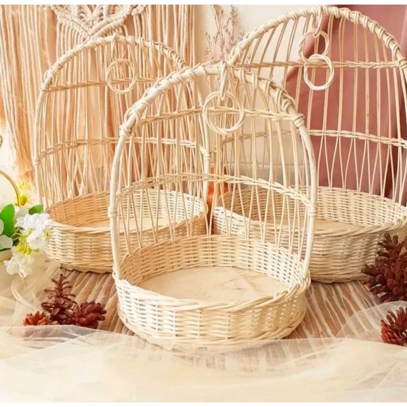 Readystok keranjang hantaran rotan /keranjang sangkar rotan/keranjang ayun rotan / keranjang rotan s