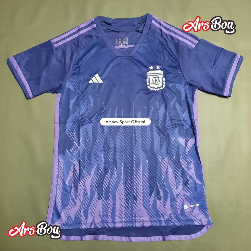Baju Jersey Bola Argentina Away Piala Dunia 2022/2023 Premium Import