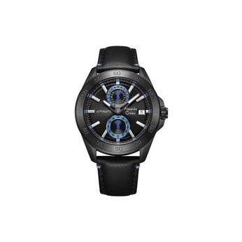 Jam Tangan Pria Alexandre Christie Automatic AC 3045 MA LIPBALB Man Black Dial Black Leather Strap