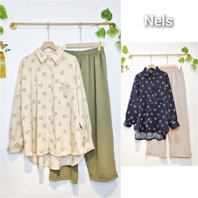 ONE SET TIFANNY KEMEJA MOTIF CRINKLE VIRAL OVERSIZE/SETCEL RAYON CRINKLE PREMIUM JUMBO/ONE SET KEMEJ