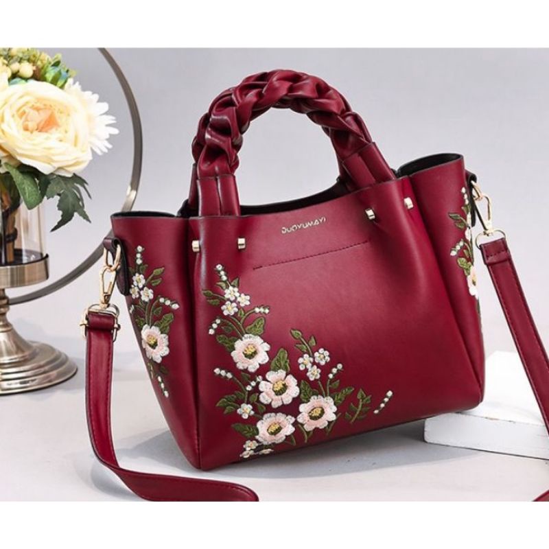 Tas Wanita Import Tas Fashion Korea Tas Selempang Flower Cantik