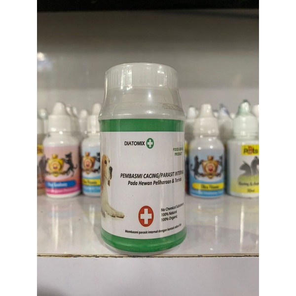 Diatomix Obat Pembasmi Cacing Kucing Dan Anjing 25gr / Obat Pembasmi Parasit Internal