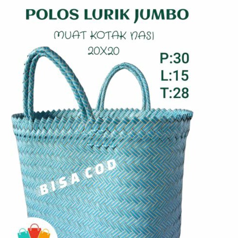 Tas Anyaman Plastik POLOS LURIK JUMBO untuk hampers Souvenir parcel wadah berkat murah Kotak Nasi Ta