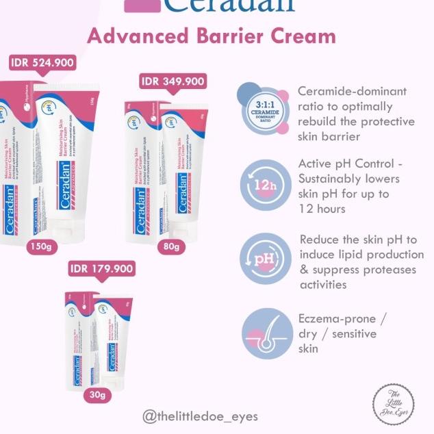 Ceradan cream / advanced cream/ ceradan barrier cream 30gr 80gr 150gr - Skin barrier 30