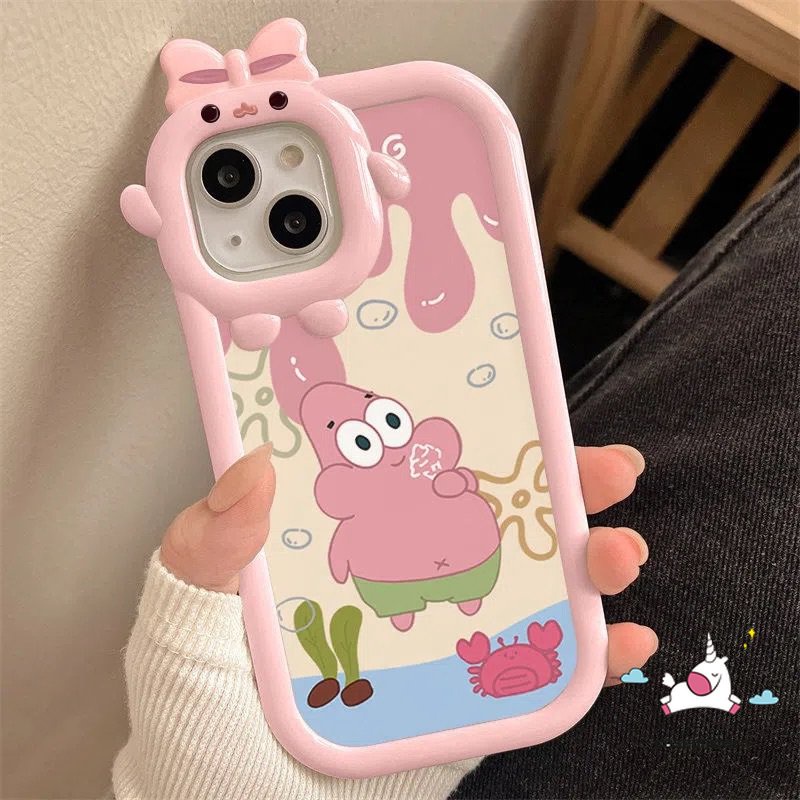 Soft Case Desain Kartun SpongeBob Patrick Star 3D Untuk iPhone 11 13 12 14 Pro MAX 6 6s 7 8 14 Plus XR X XS MAX SE 2020