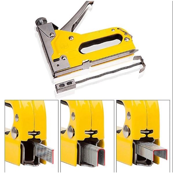 Staples Staple Tacker Kardus Steples Straples Streples Staple Gun/Staples Tembak 3 in 1 Chromium molybdenum Bisa 3 Jenis Staples