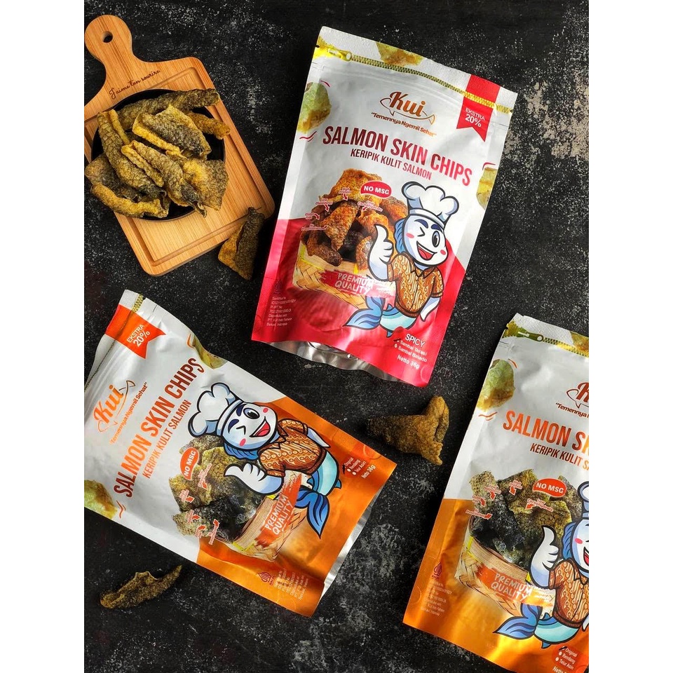 KUI Keripik Kulit Ikan Salmon - Salmon Skin Chips