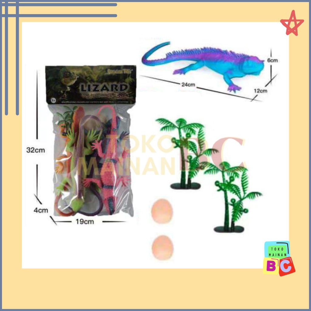 Mainan Hewan Karet Lizard Kadal Cicak Mainan Edukasi Anak