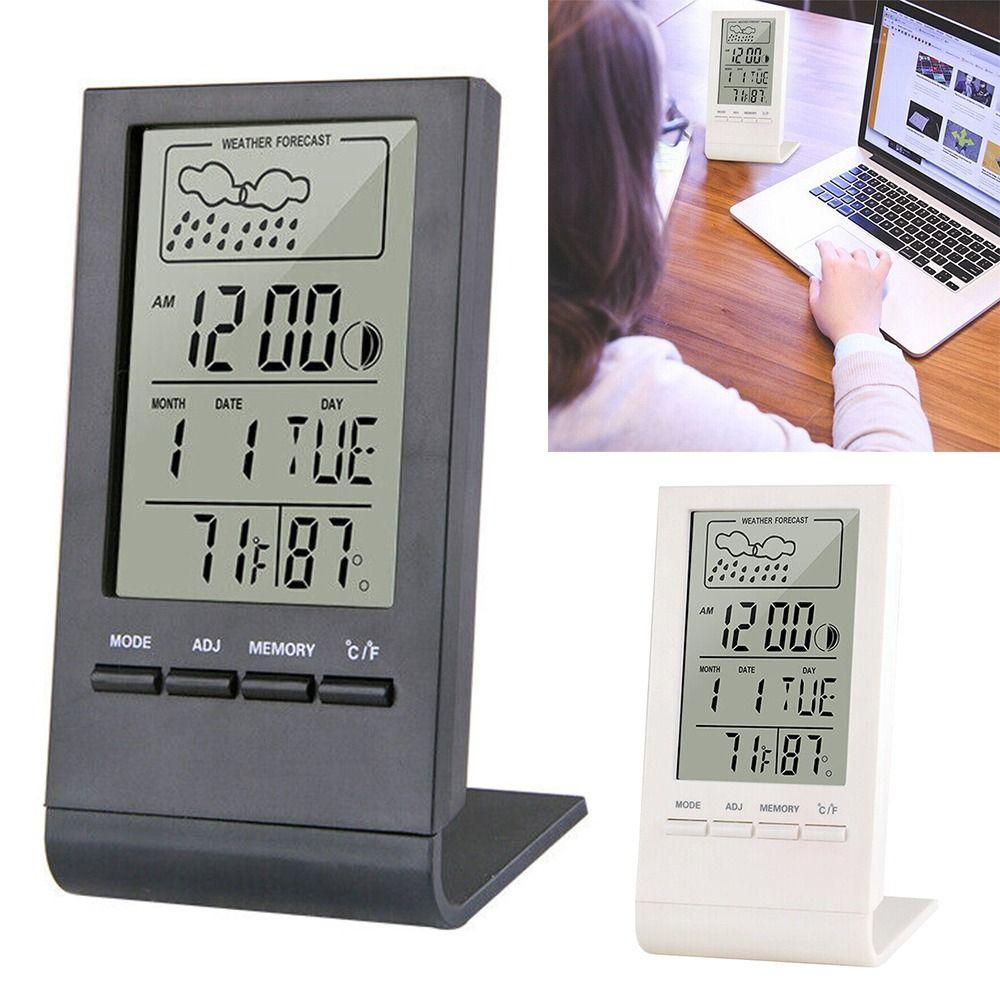 Solighter Digital Thermo-Hygrometer Presisi Tinggi Weather Station Ruangan Desktop Alarm Clock