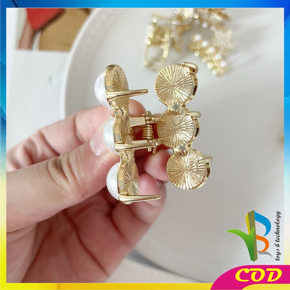 RB-C565 Jepit Rambut Alloy Korea Mini Jedai 2.5cm Mutiara Elegan / Jepit Rambut Poni Mutiara Permata / Jepitan Poni Elegan Hair Claw Clips