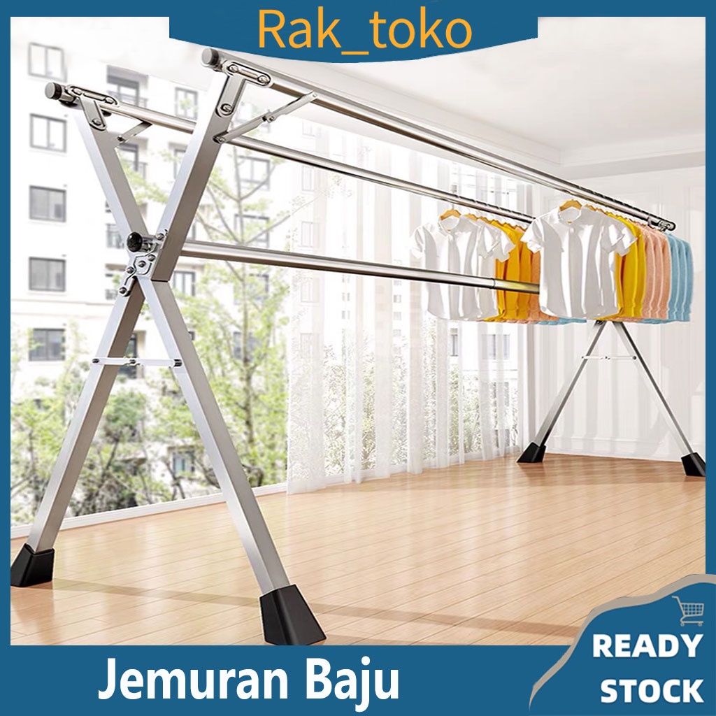 Jual COD Jemuran Baju Stainless Steel Jemuran Pakaian 240cm Jemuran 
