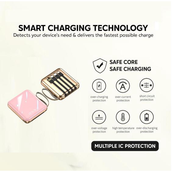 Power Bank Colorful Mini Size Fast Charging Real Capacity 20000mAh External PowerBank Pocket Portable Mobile Phone Pawerbank with Micro USB Type C Multiple Charger Xiaomi Iphone Samsung Huawei LED Light Power Bank