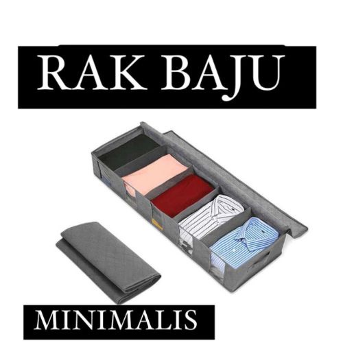 Rak Pakaian Baju Minimalis Rak Baju Celana Gantung Multi Slot Minimalis Folding Storage Box 97 x 33 x 15cm
