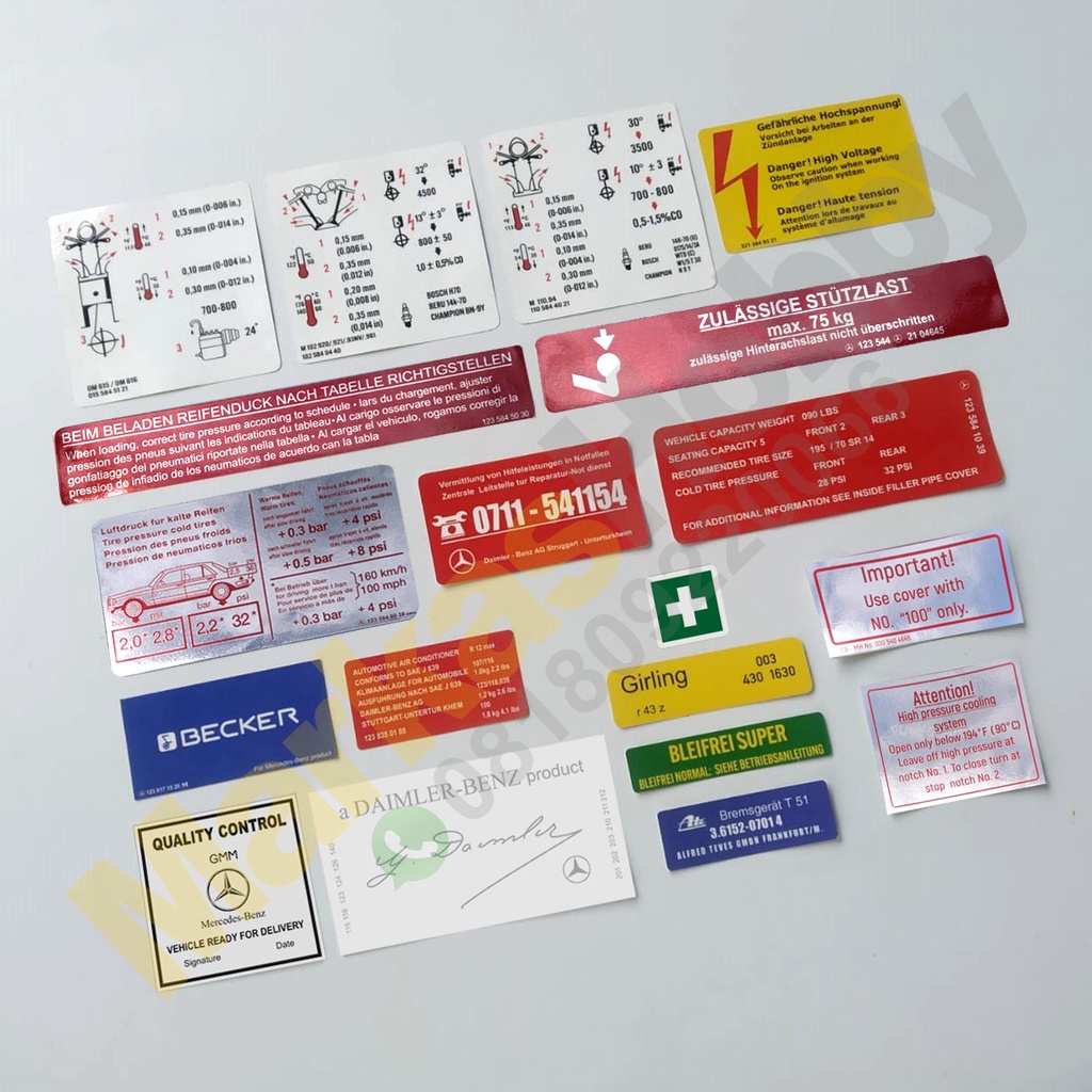 Sticker Mercedes W123 Set