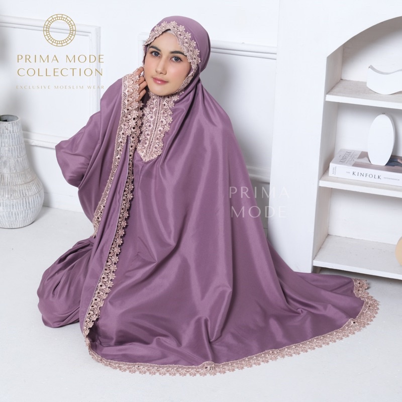 PRIMA MODE-Mukena Dewasa Renda Mewah 2in1 Prima Katun Mikro Premium