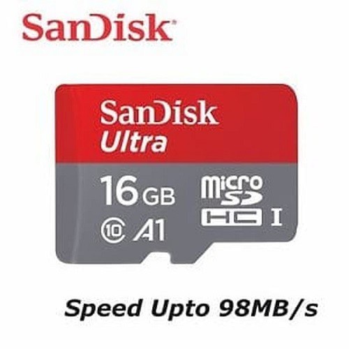 Memory  MICROSD SANDISK 16GB 98MBPS CLASS 10 - MICRO SD 16GB 98MB/S ORIGINAL