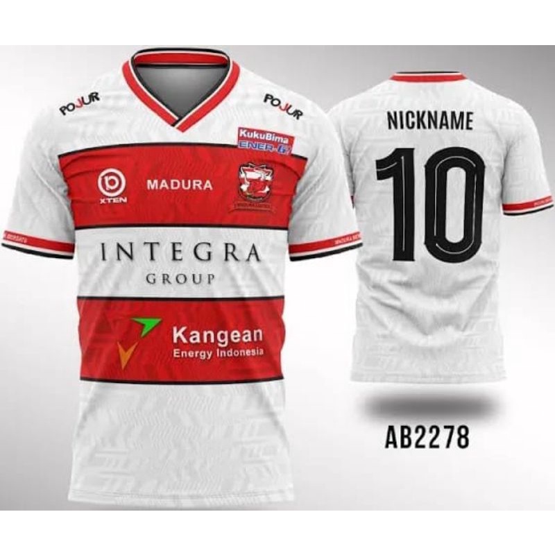 JERSEY MADURA UNITED HOME 2021/2022 GRATIS NICKNAME KAOS BOLA
