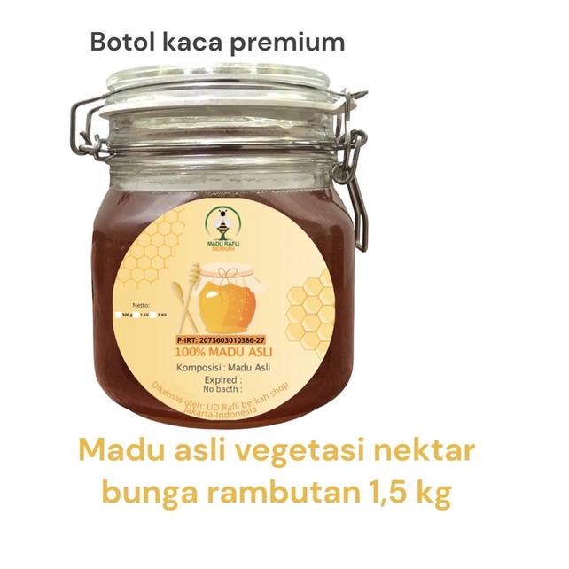 

madu asli raw honey vegetasi nektar bunga rambutan 1,5 kg