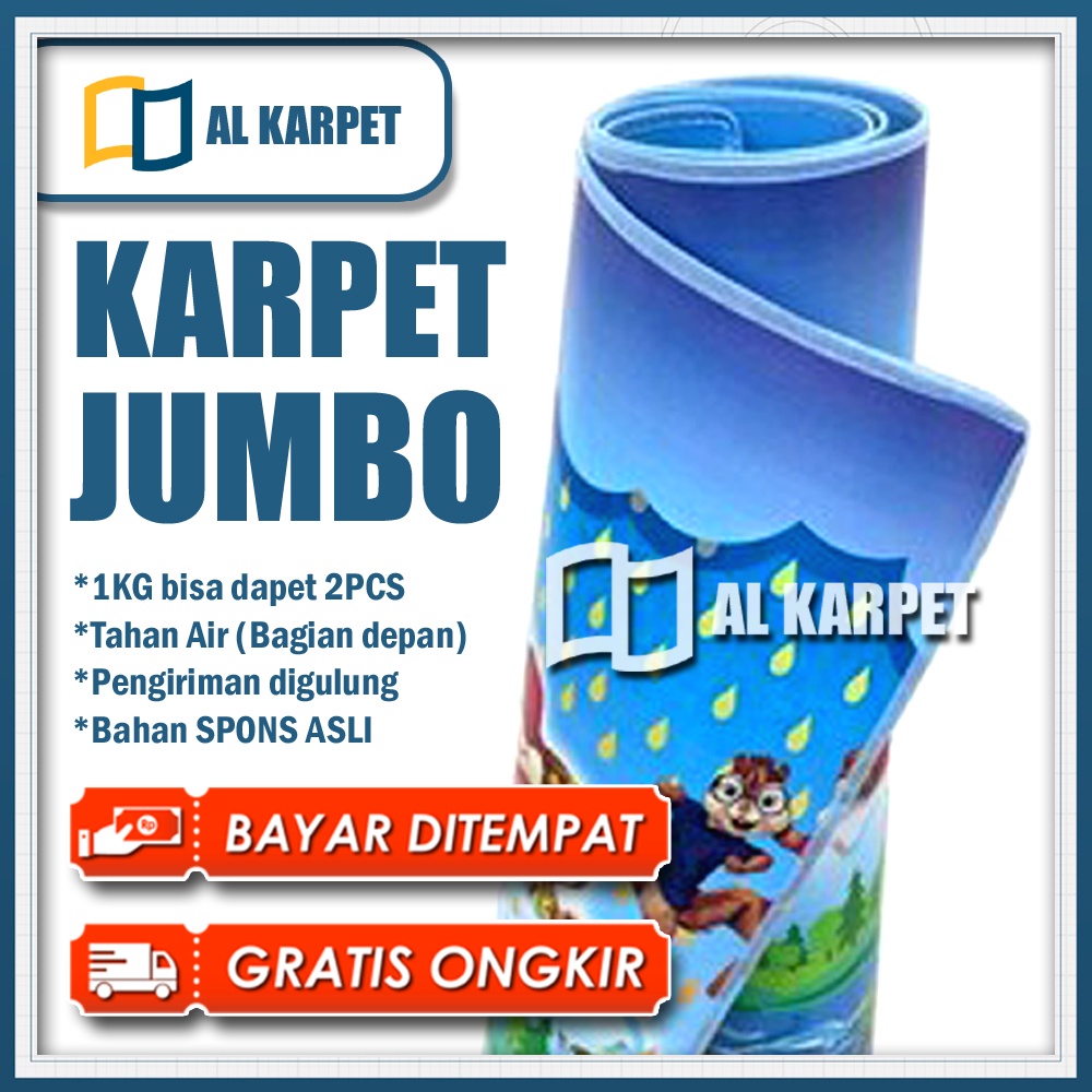 GRADE A - KARPET SPON JUMBO 120X200CM TIKAR MOTIF KARAKTER TAHAN AIR / TIKER PIKNIK ALAS MAIN ANAK