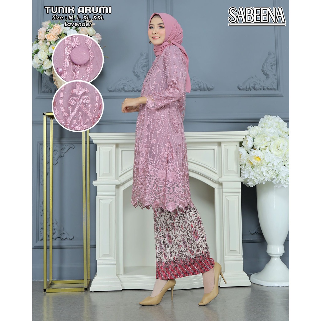 Setelan Kebaya Tunik Brukat Busui Kancing Depan Baju Kebaya Modern Kebaya Pesta  COD