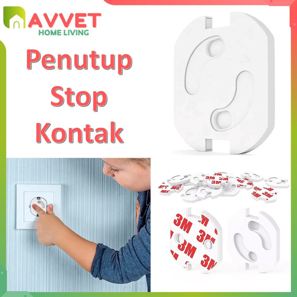 AVVET Pengaman Stop Kontak Otomatis Electrick Socket Protection Automatic Penutup Colokan Listrik Baby Safety Socket Cover