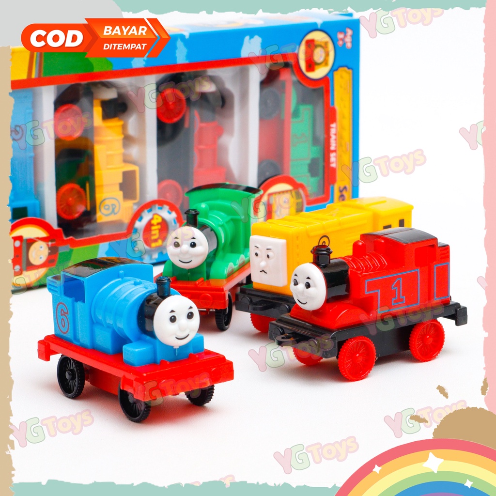 YGtoys Mainan Kereta Mobil Mobilan Friends Set isi 4 Pcs Mainan Anak Laki Laki Kereta Api Set