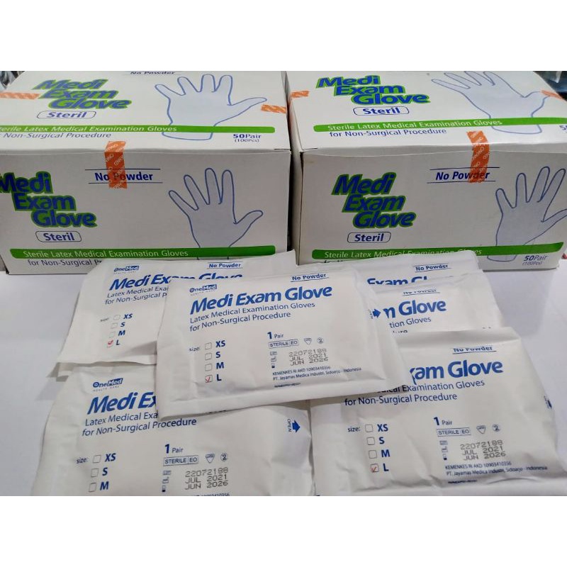 

HANDSCOON STERIL MEDI EXAM PASANG | Sarung Tangan Steril / Handscoon Sterile / Medi Exam Glove / Handscoon Steril
