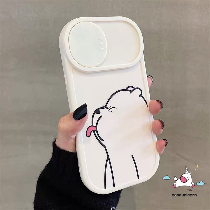 Soft Case Pelindung Lensa Kamera Motif Kartun Beruang Untuk IPhone 7Plus 8Plus XR 11 13 12 Pro Max 7 8 Plus X XS Max 11 Pro Max