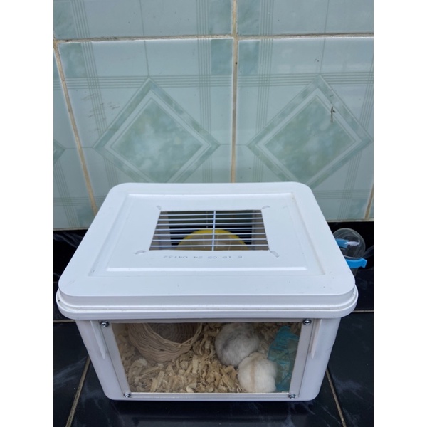 Kandang Hamster 2 / Landak Mini / Gerbil / Marmut Reptil Box Eskrim 8L kandang Akrilik dengan LED KATALOG 2