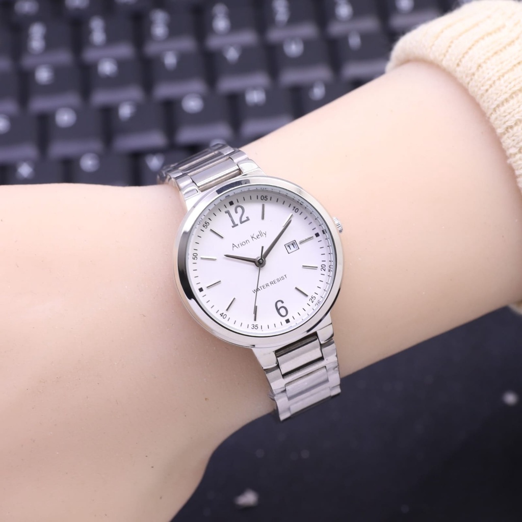 Grosiran Jam Tangan Wanita Arion Kelly 3503TL Analog Strap Stainless Steel Tanggal Aktif Free Baterai Cadangan