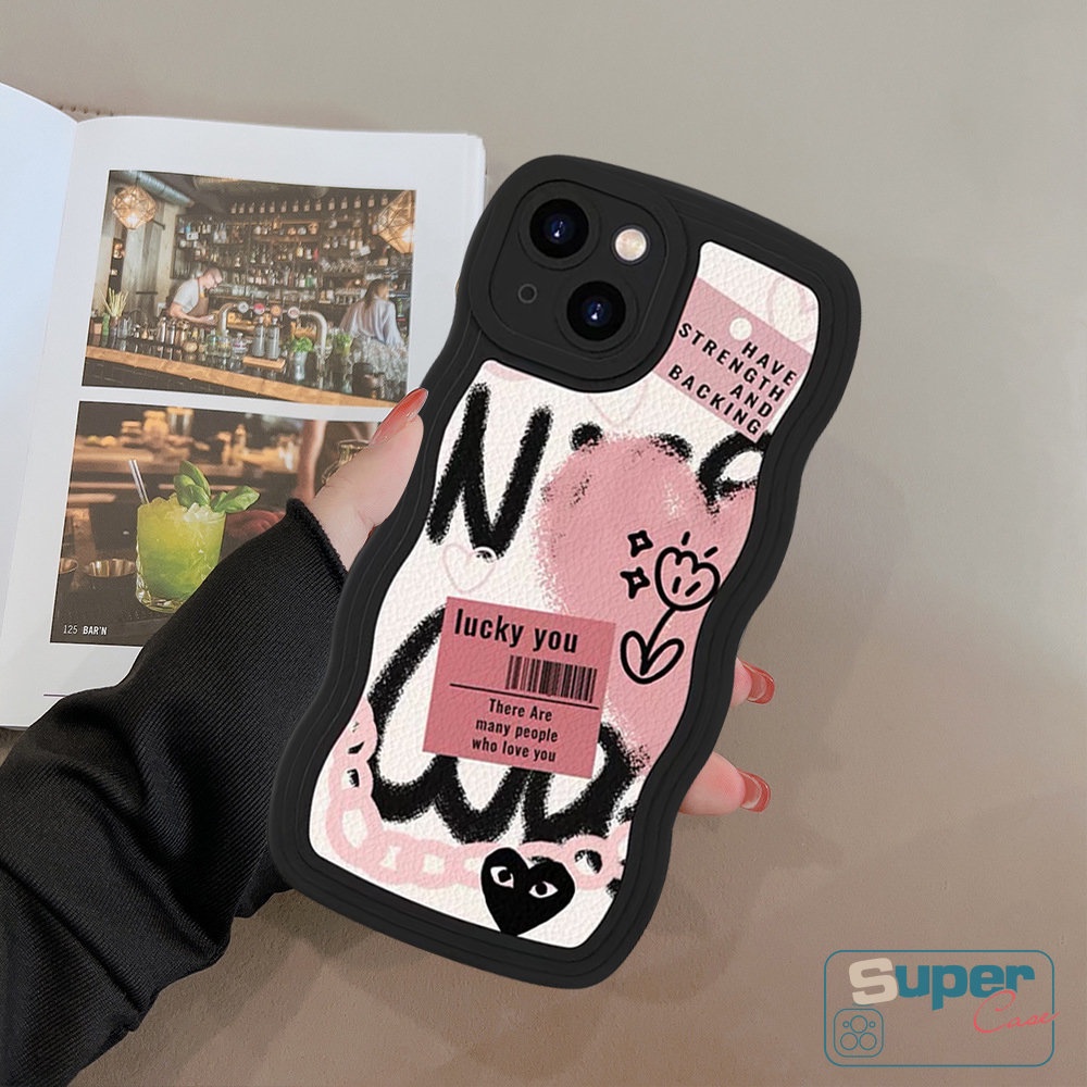 Soft Case Motif Kartun Graffiti Hati Untuk iPhone 11 12 14 13 Pro MAX 7 8 Plus XR 6 6s Plus 14 Plus X XS MAX SE