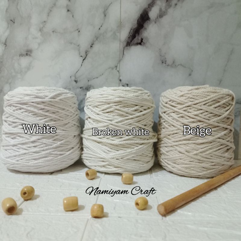 4MM/1kg Tali katun macrame/makrame benang macrame cotton rope