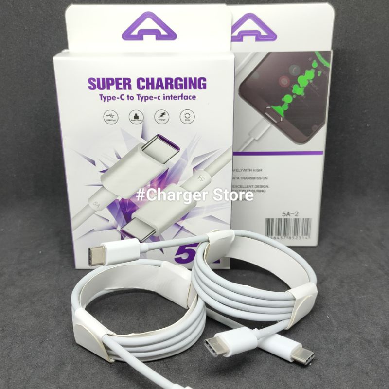 Kabel Data 5A Type C To Type C interface Support Super Fast Charging ORIGINAL