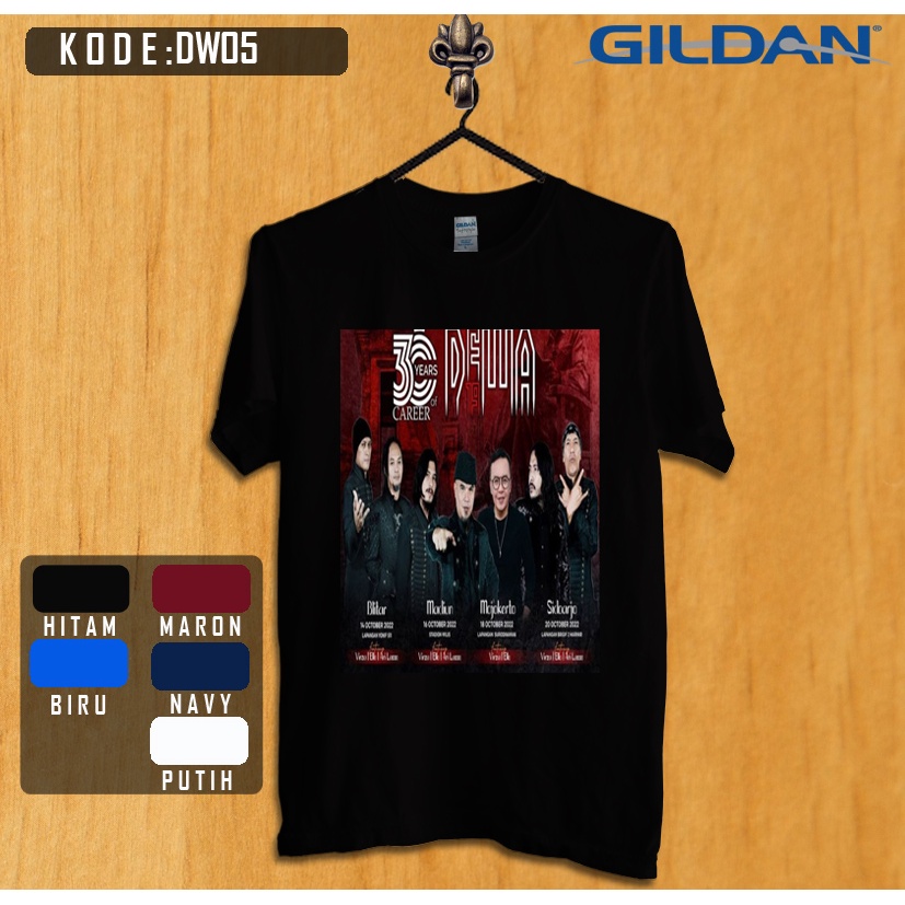 kaos band dewa anniversary ke 30 tahun original gildan dw05