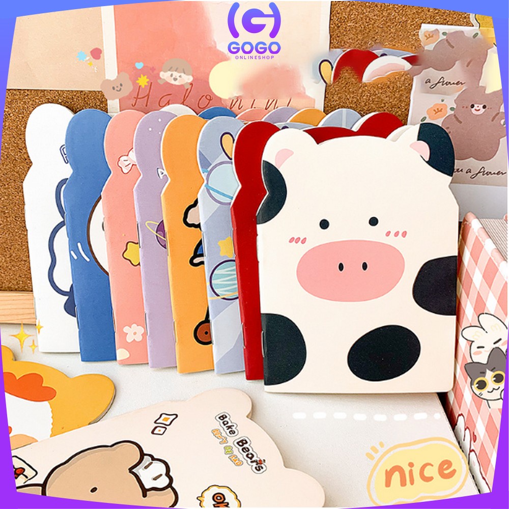 GOGO-A40 Buku Tulis Memo Kecil Mini Motif Karakter Kartun / Note Book Buku Catatan Kartun Berkuping Cartoon Mini Book