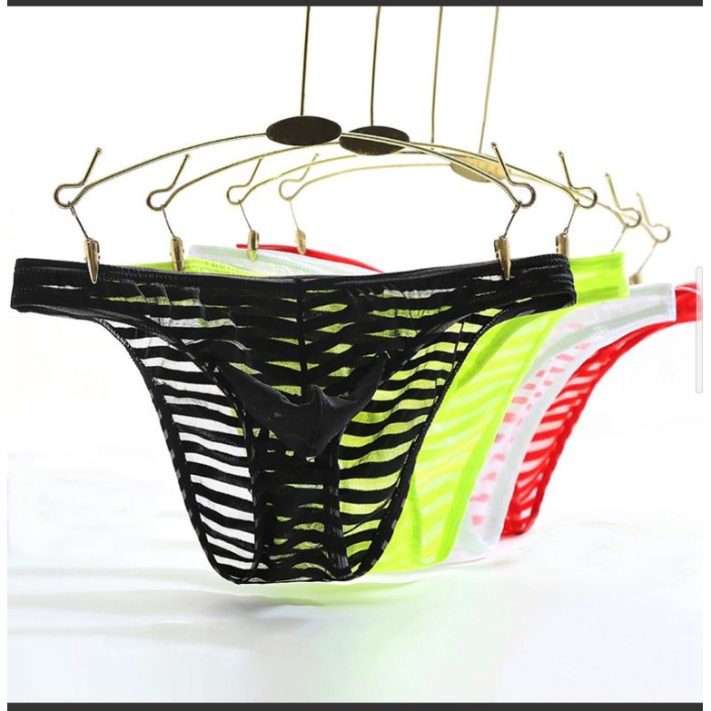 502 CD 9 warna Celana Dalam Pria motif garis garis transparant