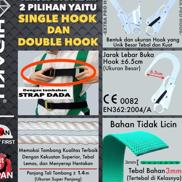 Full Body Harness HIDAKU type X5 SINGLE HOOK / Safety belt HIDAKU X5